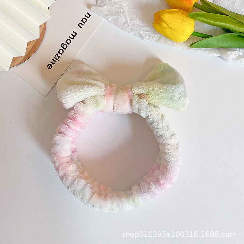 Wholesale Fabric Tie Dyed Bow Tie Hair Hoop